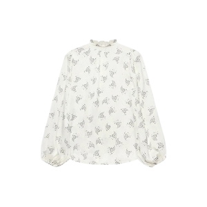 Mint Velvet Cream Star Print Ruffle Blouse